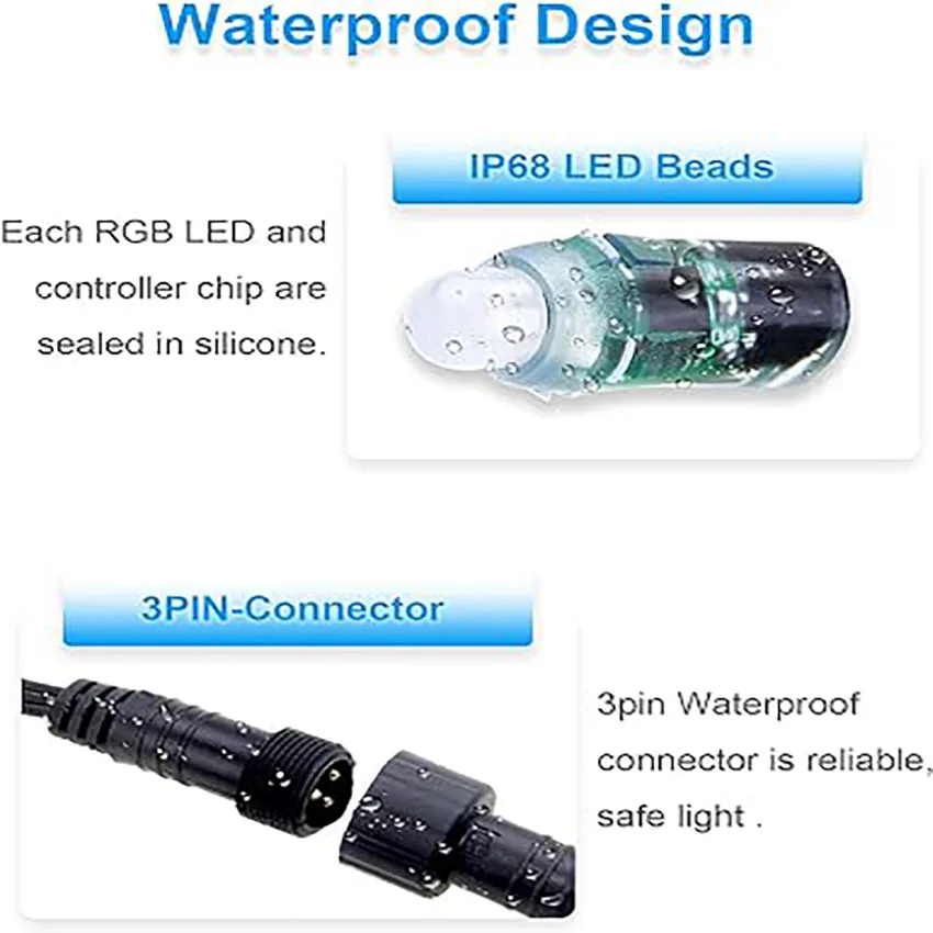 WS2811LED pixel light 12mm RGB advertising light addressable bullet head string light programmable module light waterproof IP68