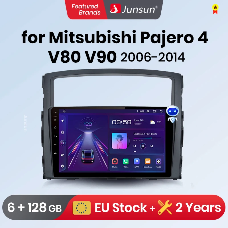 Junsun V1 Plus For Mitsubishi Pajero 4 V80 V90 2006 - 2014 Car Radio wireless CarPlay Android Auto No 2 din 2din DVD