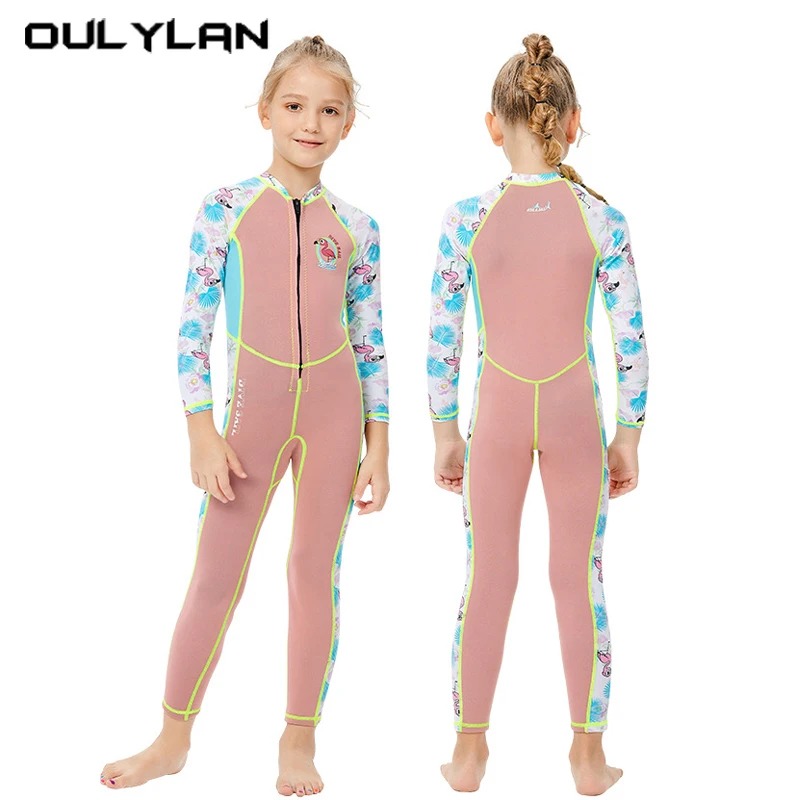 

Children Diving Suit Long Sleeve With Back Zipper Sun Protection Swimsuit Diving Suit Surfing Swimsuit Children's Diving Suit