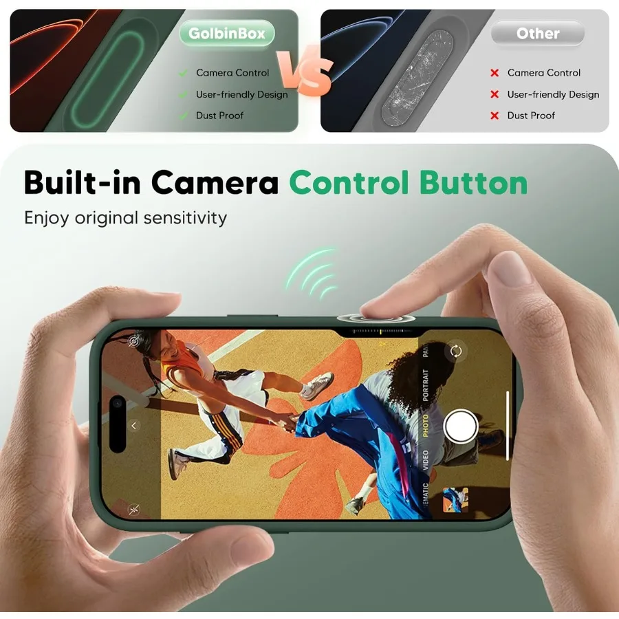 حافظة بحامل مغناطيسي 360 درجة باللون الأخضر العسكري لهاتف آيفون 17 برو ماكس 6.9 بوصة مع حماية كاملة للكاميرا وسيليكون سائل مقاوم للصدمات D #6