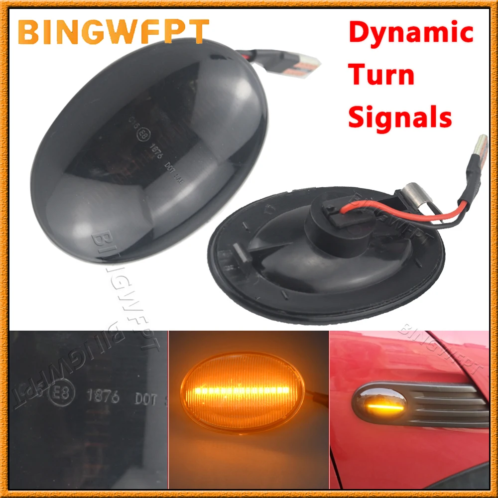 

Для BMW MINI Cooper R55 R56 R57 R58 R59 2007-2013 Автомобильный проточный боковой повторитель, динамический светодиодный индикатор бокового габаритного света