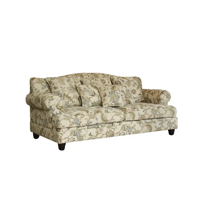 

Removable sofa floral jacquard living room retro style furniture three-person single-person combination set