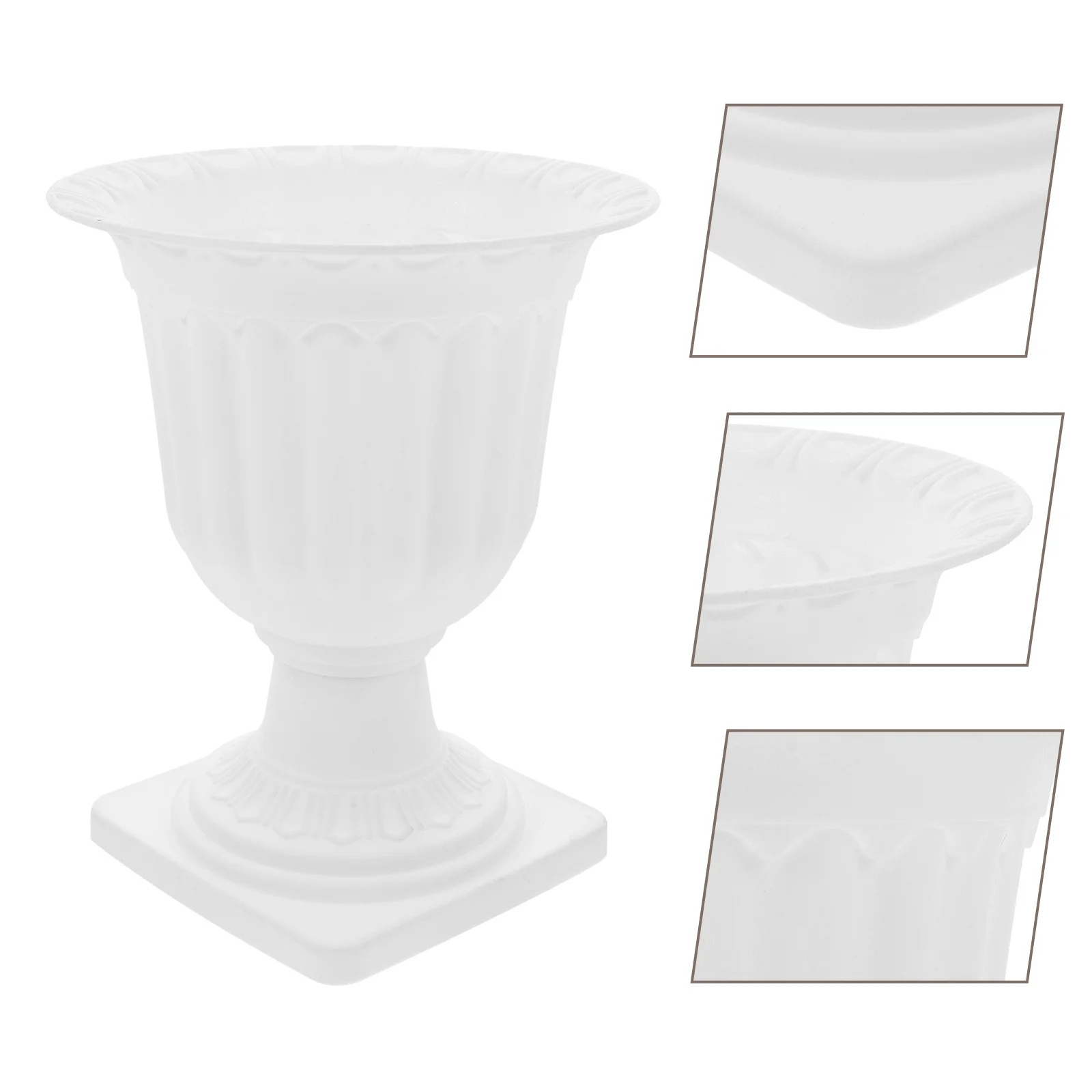 Vaso de flores decorativo de plástico estilo romano, tamanho pequeno, para porta frontal, varanda, jardim, áreas internas e externas, suculentas, casamento