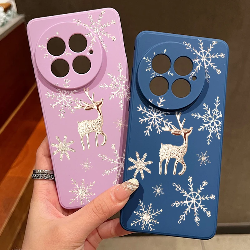 ل Oneplus Nord 5 13R 12R 11R حافظة ذهبية الغزلان ندفة الثلج نمط لينة غطاء سيليكون Funda ل Oneplus Nord 5 13R 12R 11R