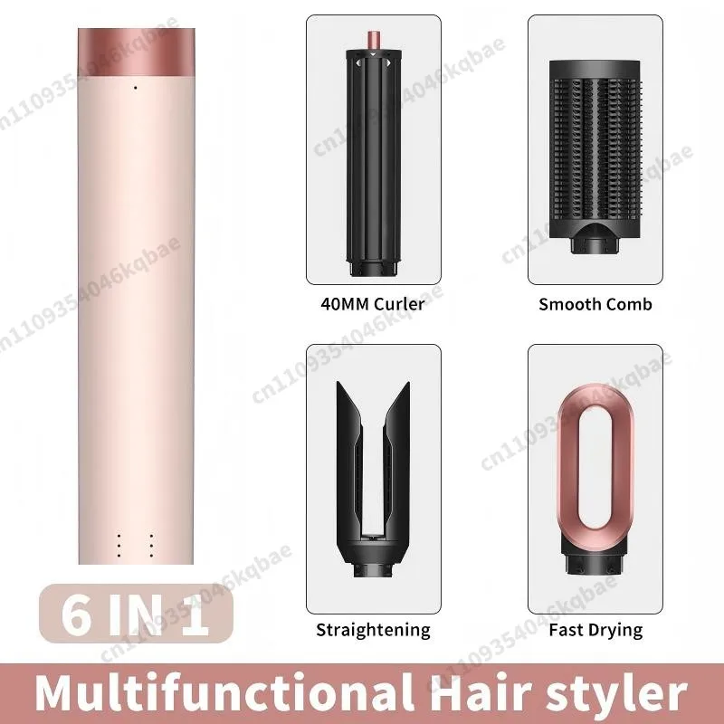 6-in-1 Air Multil Haarstyler & Haardrogerborstel met Auto-Wrap Curlers, snel drogend, klitvrij, volume haarstyler set, cadeau