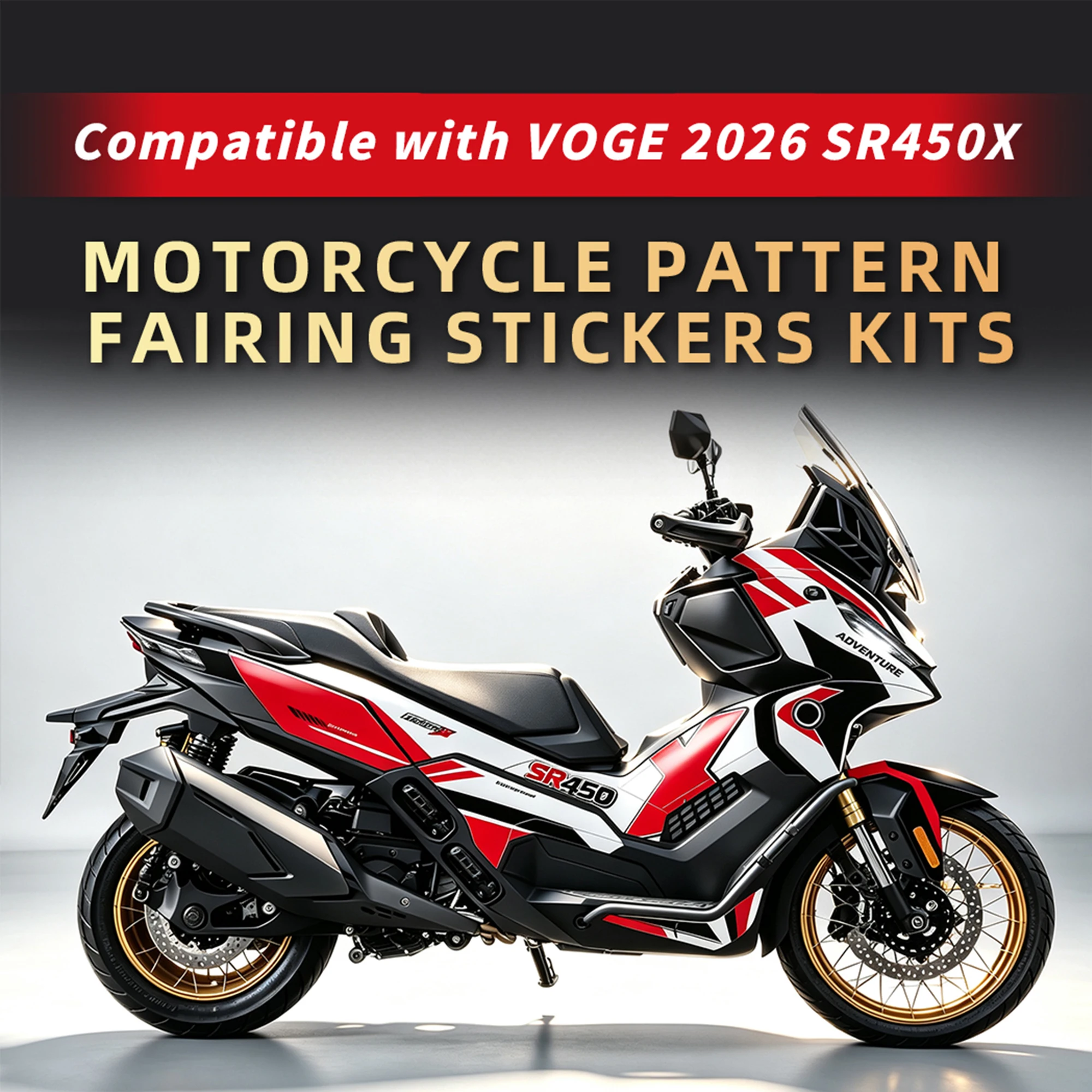 Compatible with 2026 Voge SR450X Motorcycle Full Body Decals Waterproof Sunproof Vinyl Stickers Anti-Scratch Body Decorative Wra