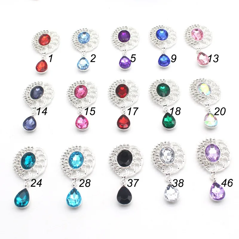 5Pcs 25*50MM Alloy Rhinestone DIY Pendant Used For Wedding Dress, Hair, Wine Bottle And Invitation Decoration Accessories