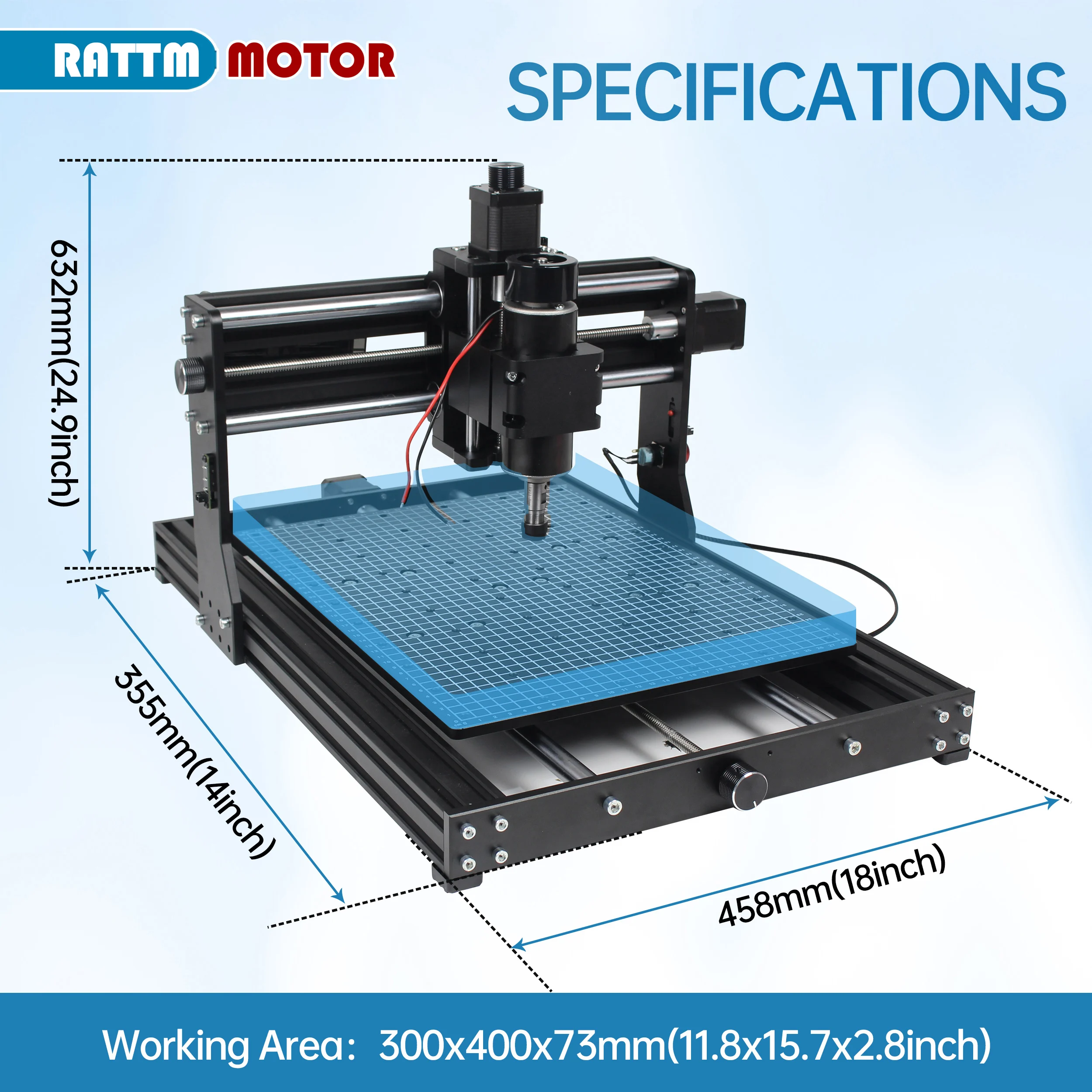 Machine à Graver au Laser pour Bois et Métal, Graveur de Grande Surface, 2 en 1, 3 Axes, GRBL, 500W CNC 4030 Pro, 10W 20W 40W, 400x300mm