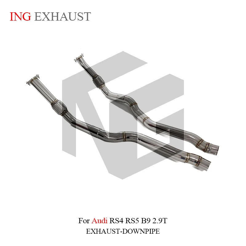 ING stainless steel Auto Part Exhaust Second Pipe for Audi RS4 RS5 2.9T EA836 b9 Car Accesorios Vehicle transports Front Tube