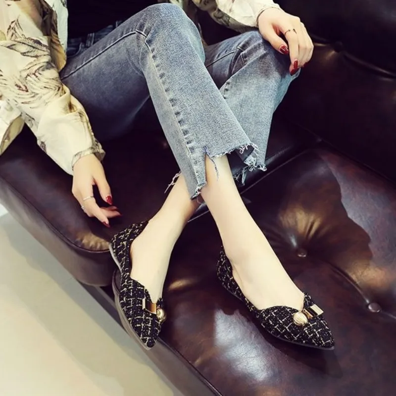 2026 New Women's Pointed Toe Low-Cut Flats for Spring Autumn Gentle Flat Versatile Casual Fashion Comfortable Footwear