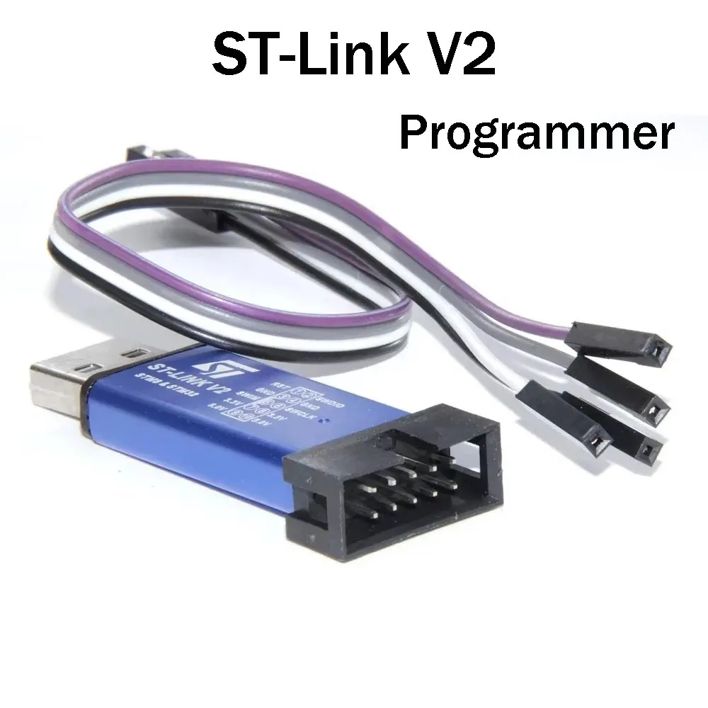 

New ST-Link V2 Programmer Stlink Mini STM8STM32 Simulator Download Programming With Cover DuPont Cable ST Link V2 Color Random