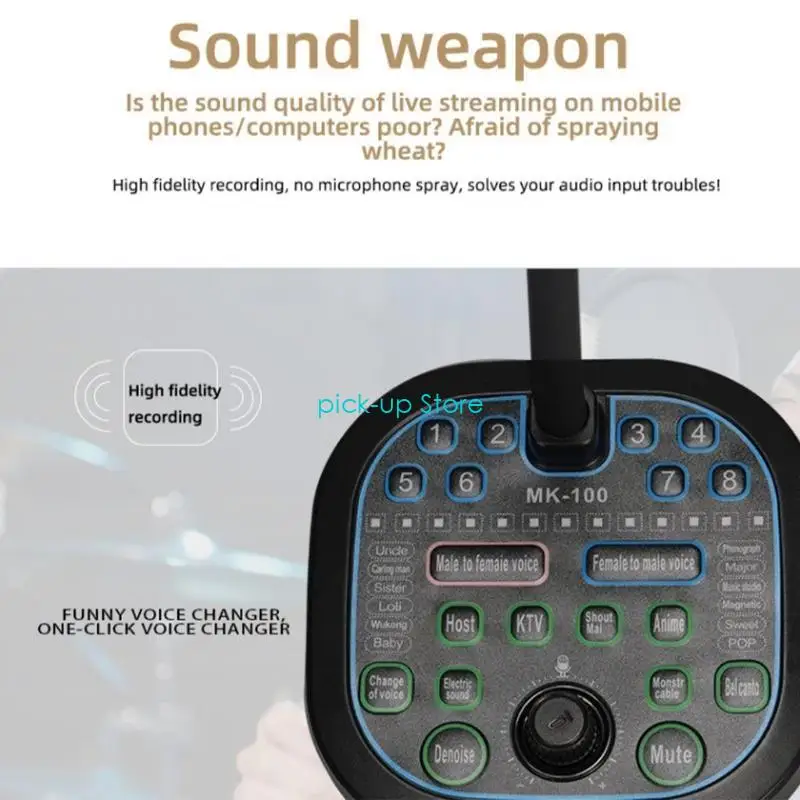 Q5WA 휴대용 USB 포트 사운드 체인저 16 음성 변경 효과 PC 콘솔 모바일