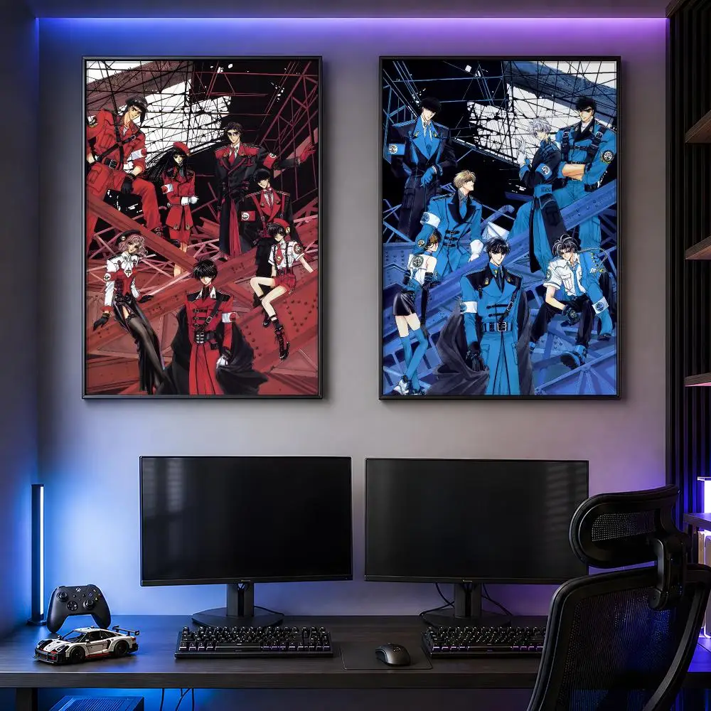 Manga X/1999 CLAMP Kamui Shiro Fuma Poster PP Self Adhesive Decorative HD For Garage Gaming Room Living Room Gift
