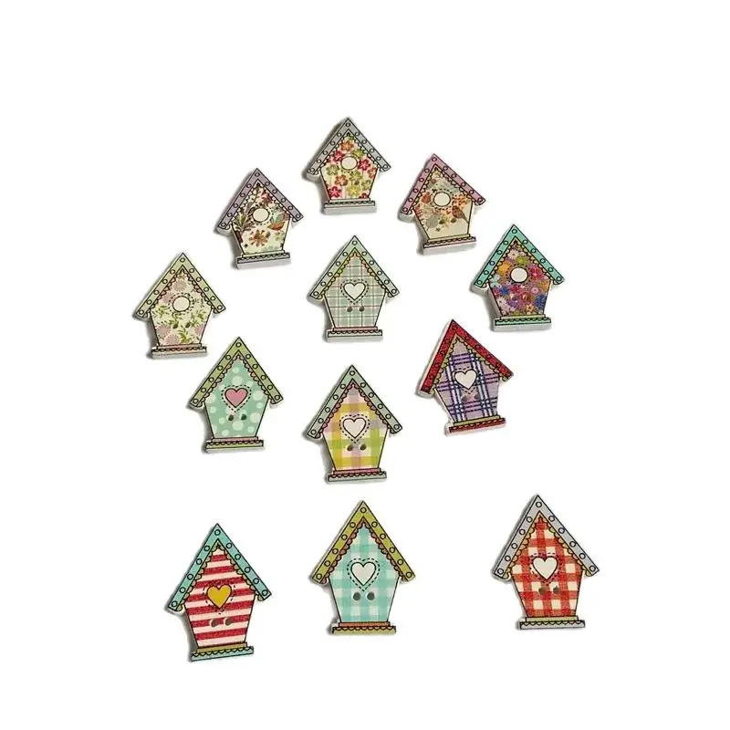 50Pcs Fashion Bulk Mixed house Button Sewing Accessories Decoration Buttons Handmade Scrapbooking for Craft DIY 21*27mm