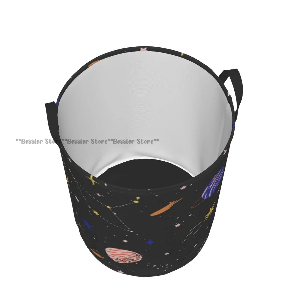 Foldable Laundry Basket for Dirty Clothes Space Planets Stars Meteorites Moon Storage Hamper