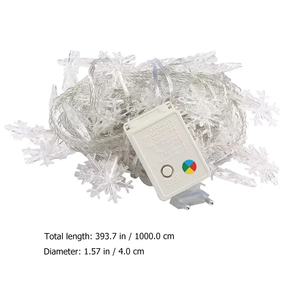 1 قطعة LED سلسلة مصابيح ندفة الثلج ضوء سلسلة دافئة توهج عيون آمنة صديقة للبيئة للحفلات المطاعم المنازل زينة عيد الميلاد #5