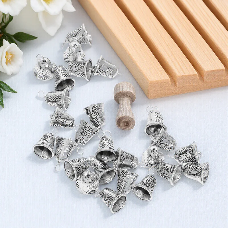 

30Pcs Creative Alloy Bell Charms Retro DIY Jewelry Components for Bracelets Necklaces Home Decor Holiday Ornament