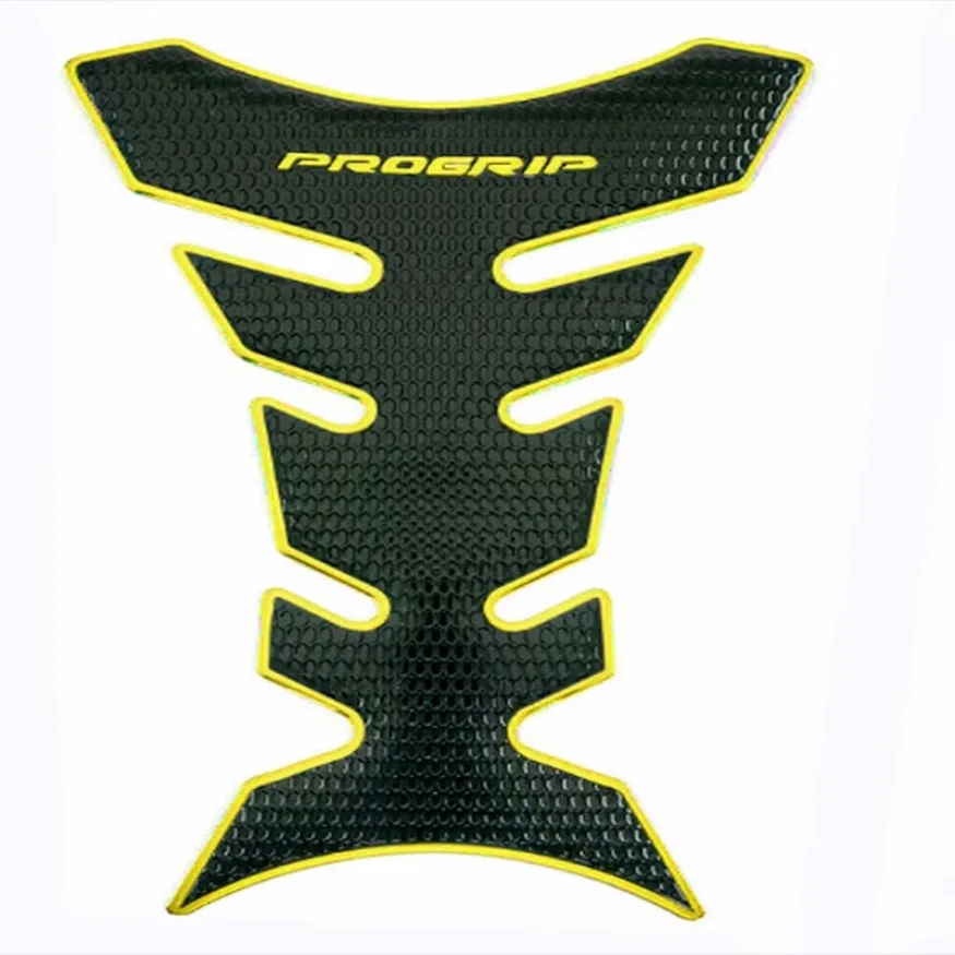 1x FUEL/GAS TANK PAD PROTECTOR DECAL PRO GRIP PERFORATED GLOSS black+CHROME GOLD3D