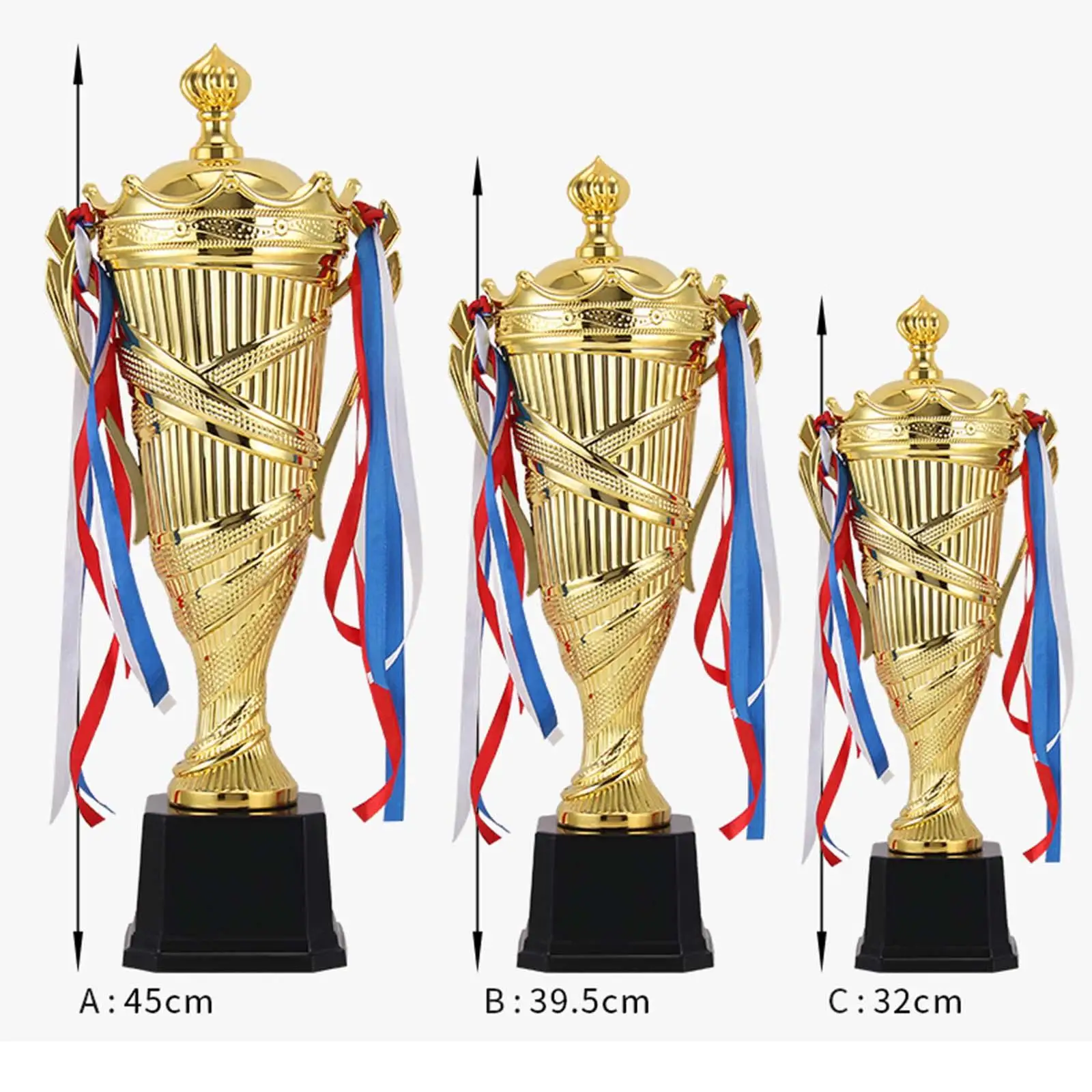 

Детский кубок-трофей с лентами для награждений, соревнований, спортивных турниров, церемоний награждения, сувениров на вечеринки