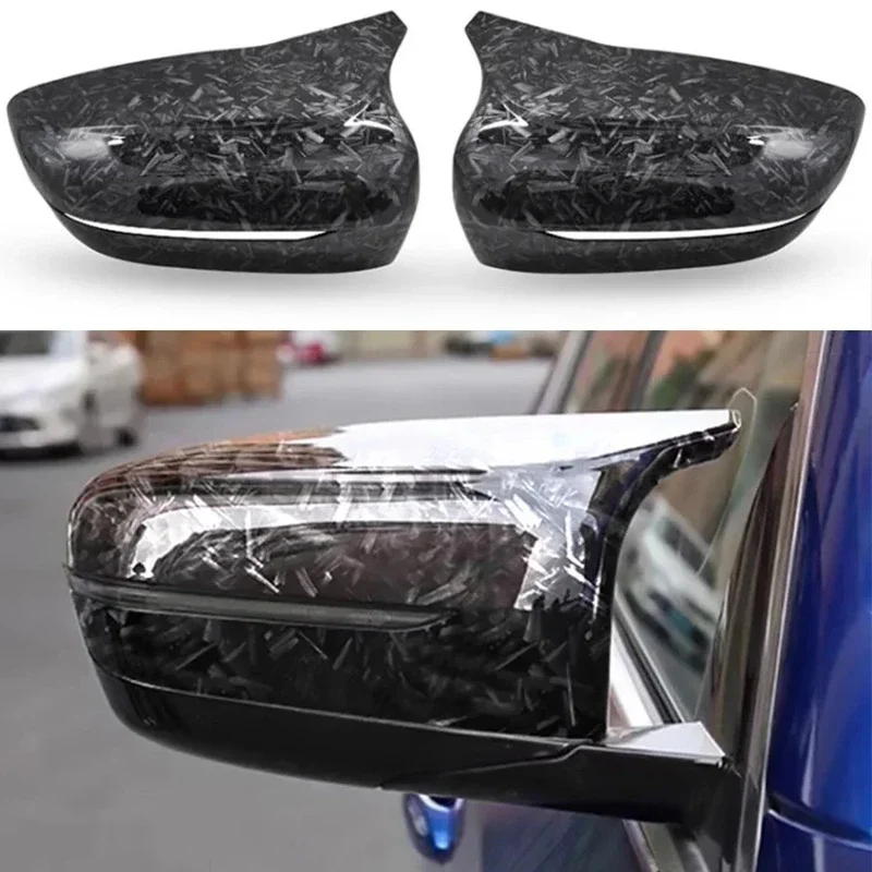 For BMW 5 7 Series G30 G38 G11 G12 540 730 740li Carbon fiber mirror Shells Rearview Cap Light Black rear view mirror case cover