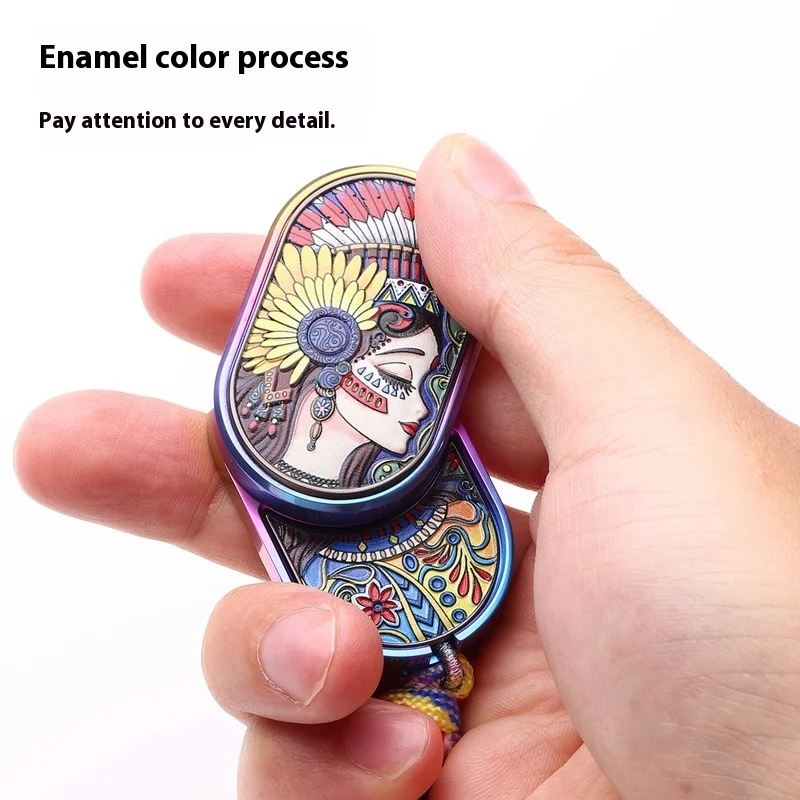 Indian Goddess Themed Enamel Color Fidget Spinner Toy for Stress Relief and Playability  Gear Wheel Push Card Game