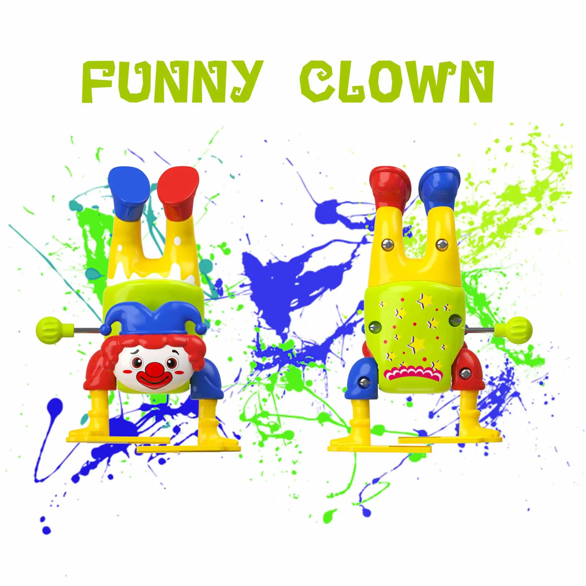 Nieuwigheid Grappige Wind-Up Ondersteboven Wandelen Cartoon Streetdance Boys Speelgoed Desktop Game Creatief Circus Clown Uurwerkspeelgoed