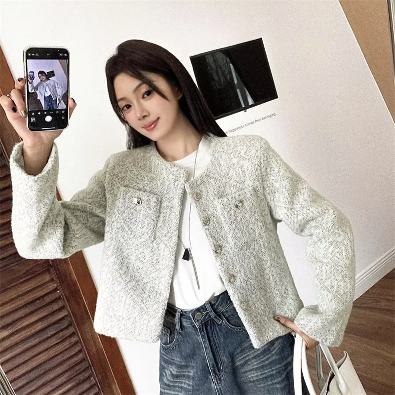 Nuovo capispalla Giacca da donna Corta allentata monopetto Bellissimo piccolo cappotto profumato Cappotto di lana nuovo moda autunnale avanzata