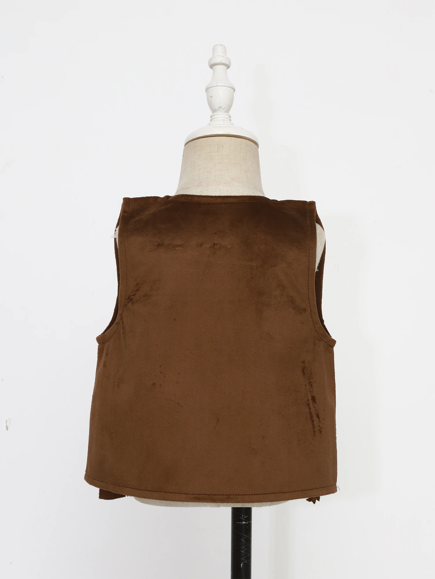 Kids Girls Boys Sleeveless Fringed Open Front Waistcoat Suede Cowboy Vest for Halloween Western Cowboy Cowgirl Costume Dress Up