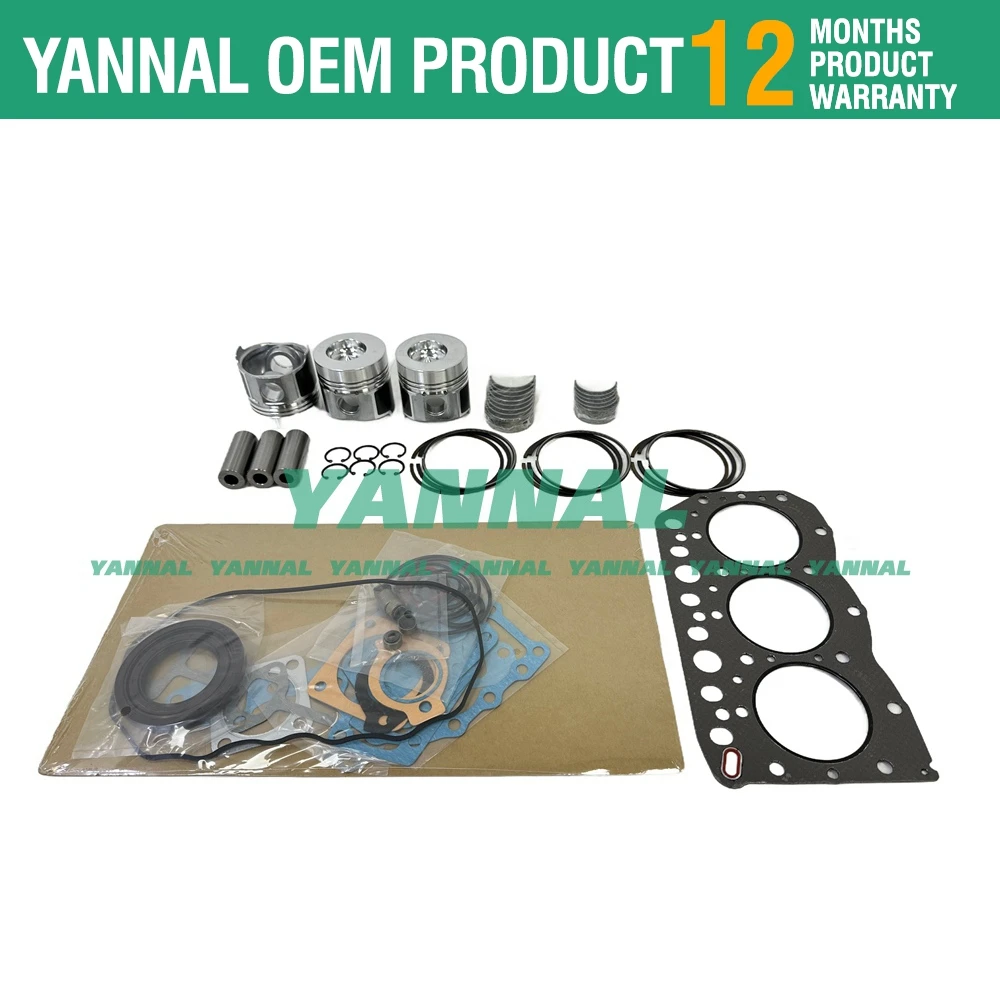 3TN75 Piston Ring Kit Full Gasket Set For Yanmar Engine JOHN DEERE 855 856 Part