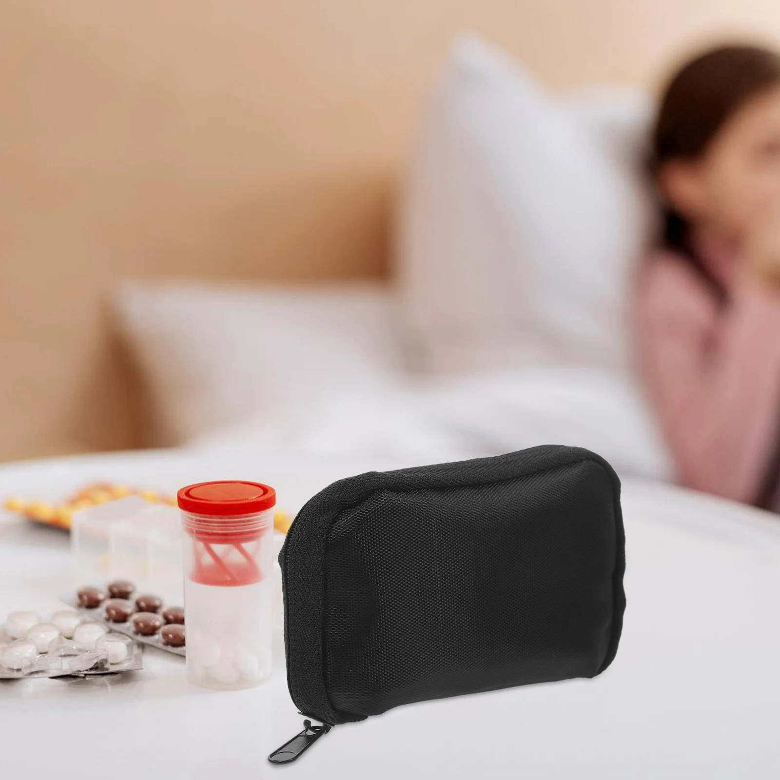 Zipper Tote Bag Travel Storage Blood Glucose Meter Supplies Case Portable Supply Pouch Organizer