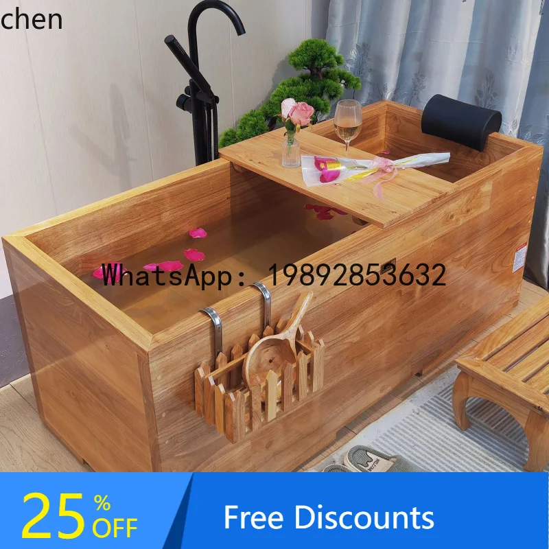 YFY  Beauty Salon Oak Barrel Adult Bath Barrel Solid Wood Bathtub Wooden Soaking Barrel Japanese Style