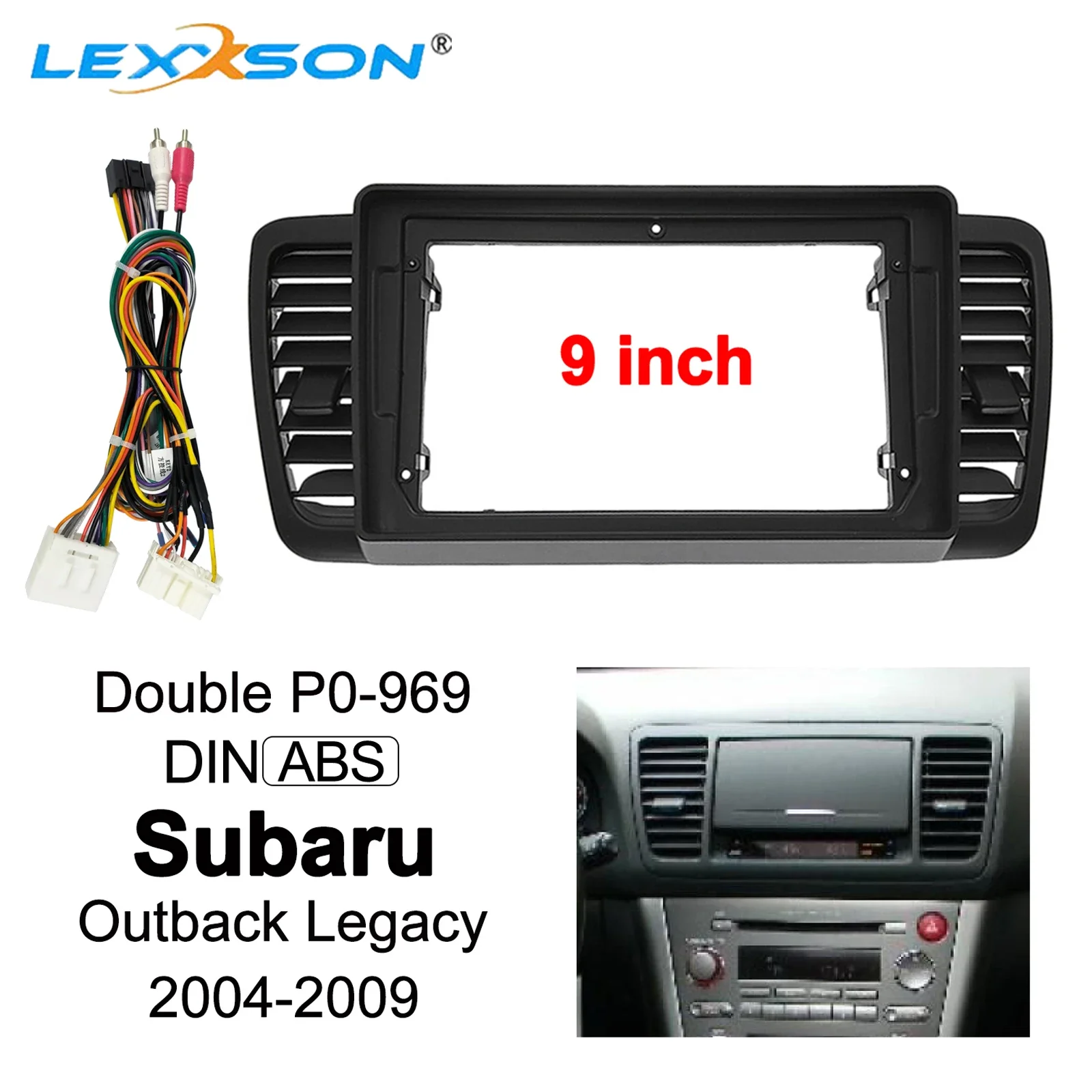 

9 Inch Subaru Outback Legacy 2004-2009 Car Facial Panel 2 Din Car Radio DVD Frame Dashboard Installation In-dash Trim Refit Kit