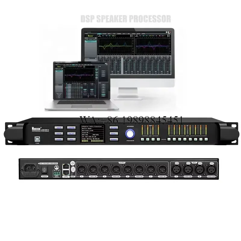 WMWMNU Professional 96K Fir Line Array Loud Speaker Management DSP Audio Processor Digital Input/Output 4-8 PA Live Show