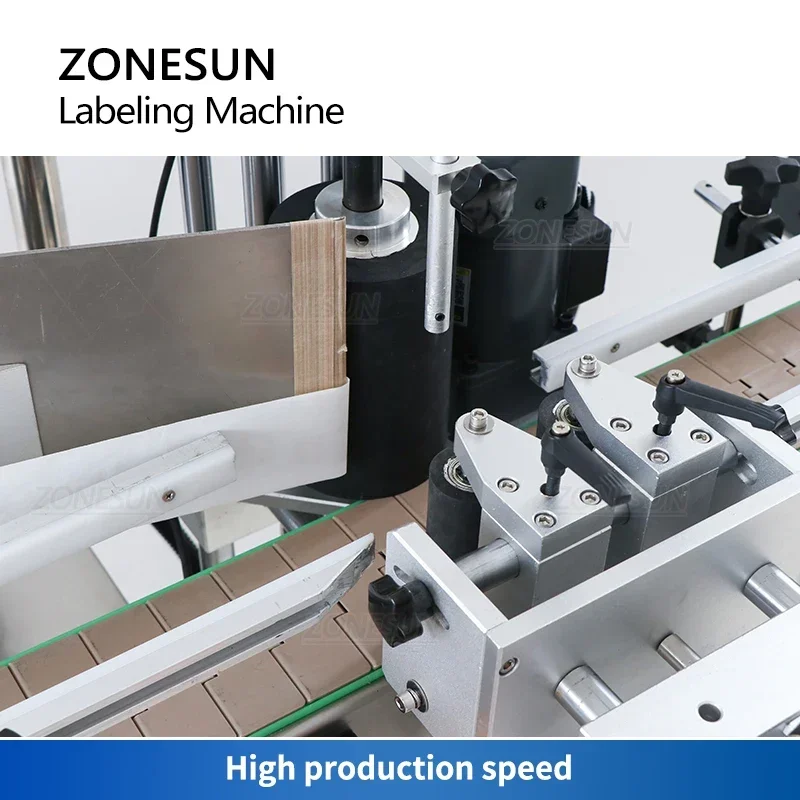 ZONESUN Etichettatrice Automatica Rotonda Bottiglia di Plastica di Vetro Doppio Lato Bevande Barattolo Fiala Imballaggio ZS-TB260S