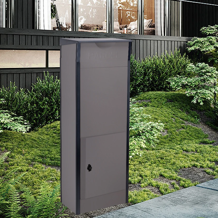 Galvanized Steel Anti-Theft Outdoor Steel Mailbox Garden and Apartment Standing Parcel Drop Delivery Box