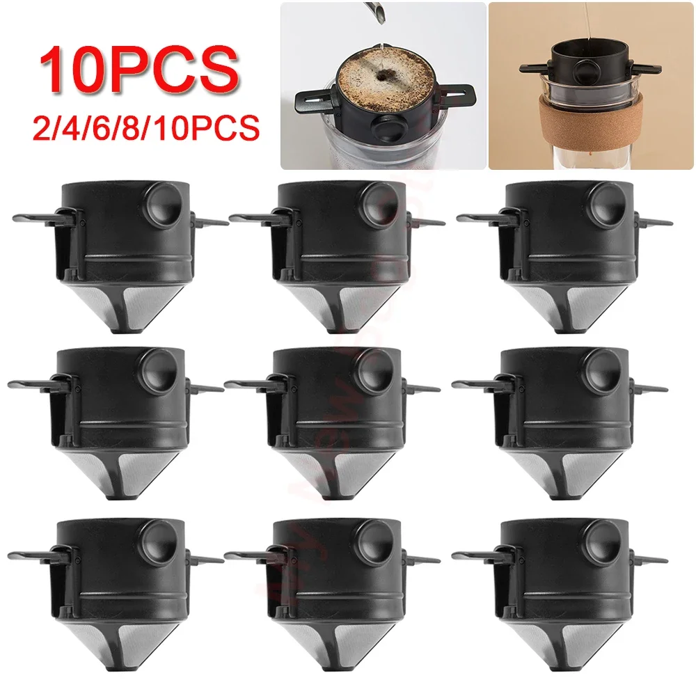 2-20PCS Foldable Coffee Filter Tea Coffee Maker Portable Coffee Filter Drip Reusable Mug Coffee Dripper Coffee Pot Coffeeware