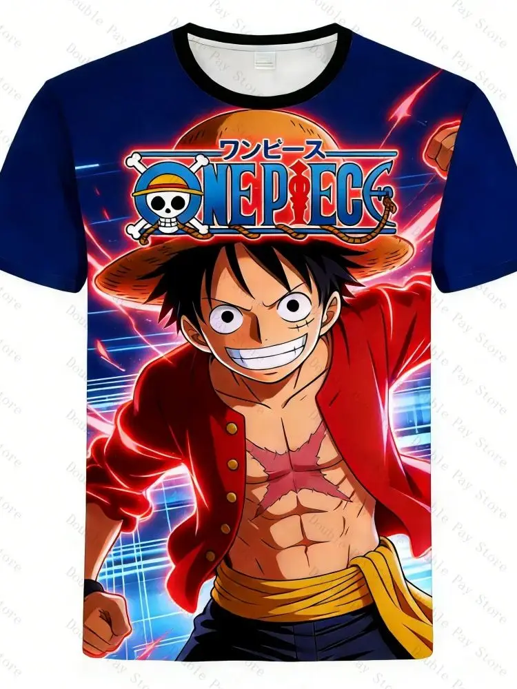 T-shirt Cosplay Pirate King One Piece Anime Luffy T-shirt Femme Y2k T-shirts Graphic Tee pour Hommes Chemises Casual Tops pour Enfants