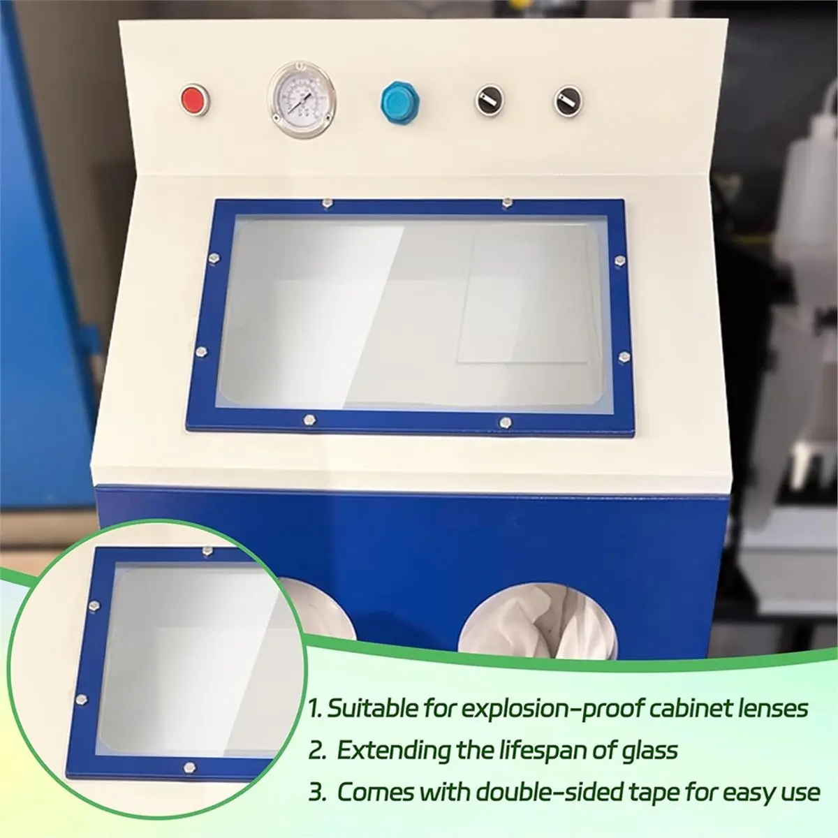 2026 New 10pcs Sandblast Cabinet Lens Cover 22x10in Abrasive Window Blasting Cabinet Inner Lens Protector Clear Sand Blast Film