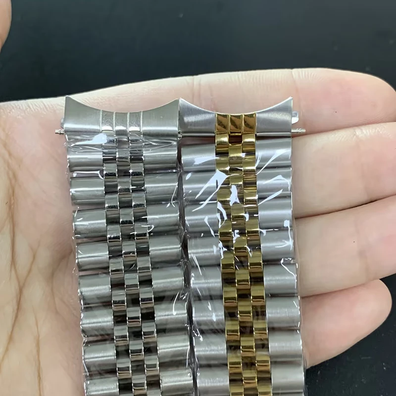 Zakrzywiony metalowy pasek do zegarków Rolex 18/19/20/21mm Solidny pasek ze stali nierdzewnej Seria DATEJUST Męska bransoletka Akcesoria