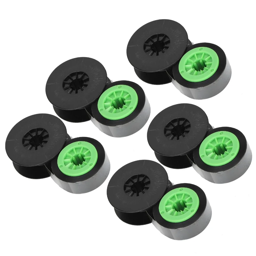 5Pcs Black Green Ink Ribbon Accurate Hole Position Clear Printing Typewriter Ribbon for Printer LMIR300B 380E/390A/370A