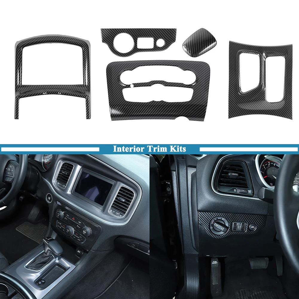 

Накладки на панель центральной консоли, кнопки переключения передач и дефлекторы воздуховодов для Dodge Charger 2015-2026: Комплекты декоративных накладок для интерьера автомобиля