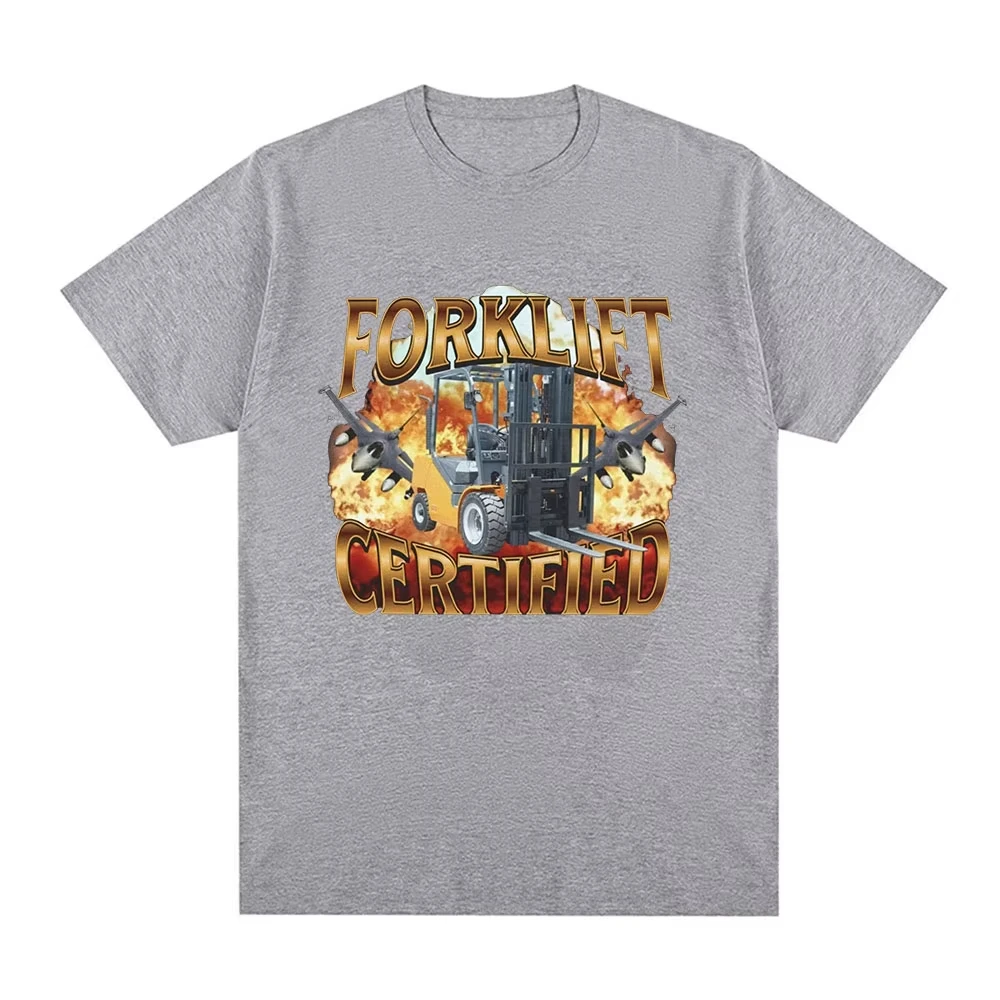 رافعة شوكية معتمدة المشغل مضحك ميمي الجرافيك تي شيرت الرجال موضة خمر تي شيرتات قصيرة الاكمام القطن عادية المتضخم تي شيرت