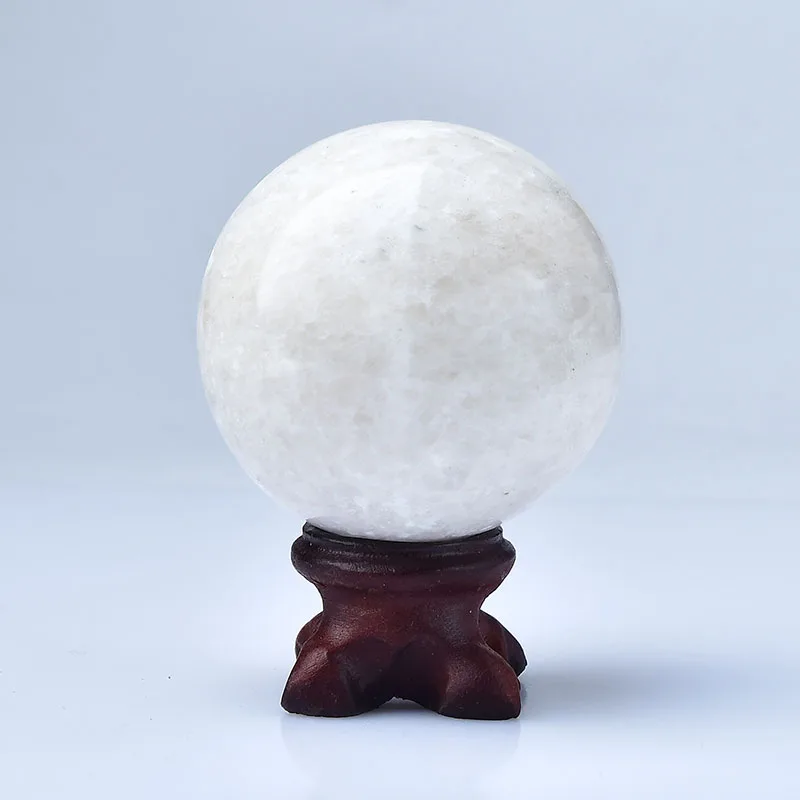 50-60mm Natural White Marble Stone Ball Polished Globe Massaging Ball Reiki Healing Stone Home Decor Exquisite Souvenirs Gifts