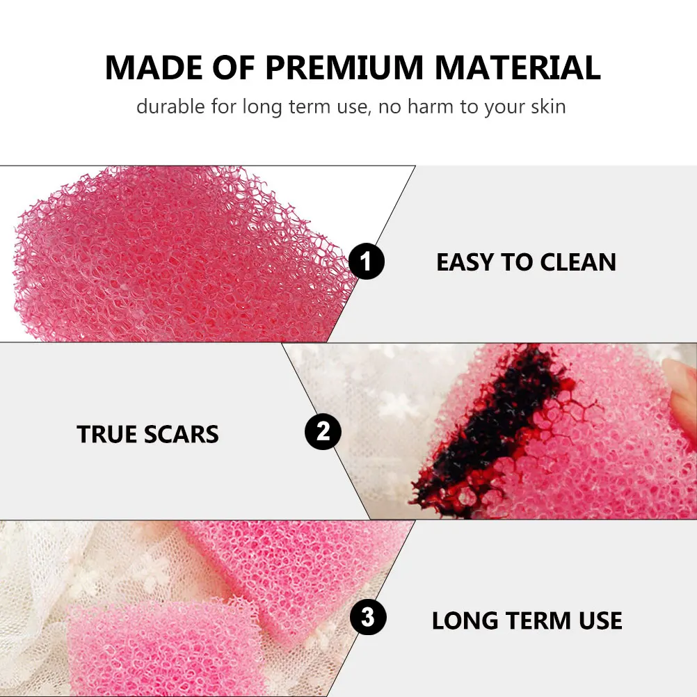 

3 Pcs Face Paint Sponges PVC Material Durable Realistic Scars Halloween Costume Party Makeup Tools Bloody Scar Coarse Hole Body