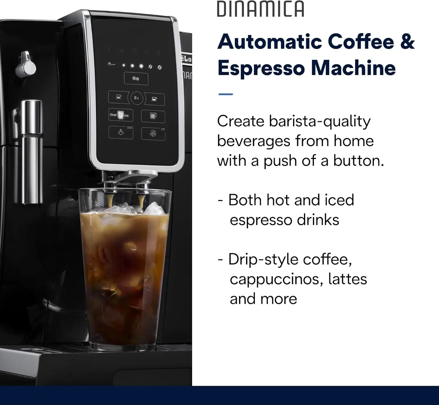 Espresso Machine, Black - Automatic Bean-to-Cup Brewing, Built-In Steel Burr Grinder & Manual Frother - One-T