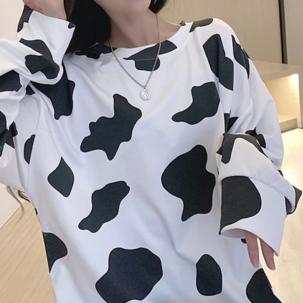 Net Red Cow Women\'s 2022 New Korean Loose and Versatile Student Long Sleeve Ins Top Fashion