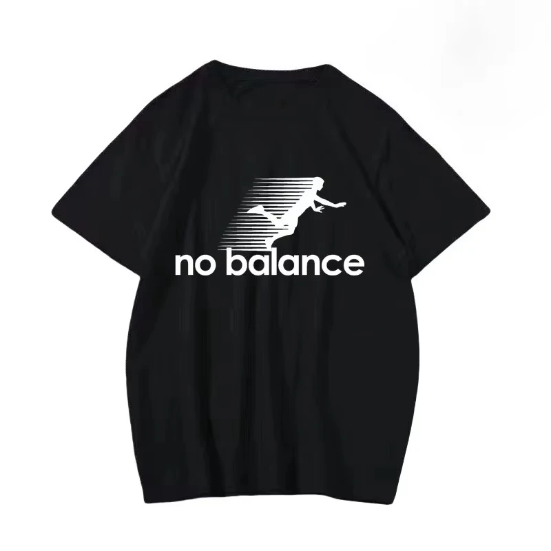 2026 No Balance New Print T-Shirt, Casual Fashion Cotton Top, Men's and Women's Same Style, Sports Y2K Harajuku T-Shirt