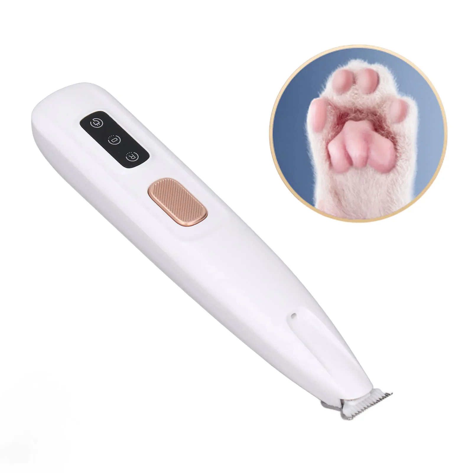 Dog Paw Hair Trimmer Pet Paw Trimmer with LED Light Efficient Low Noise Rechargeable Electric Dog Paw Hair Clipper for Pets Dog