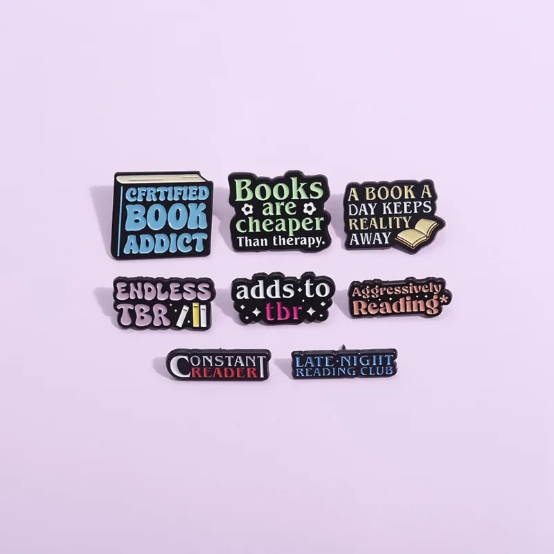 Reading Book Enamel Pins Creative Coffee Books Quotes Brooches Lapel Badges Inspiration Jewelry Custom Gift For Bookworm