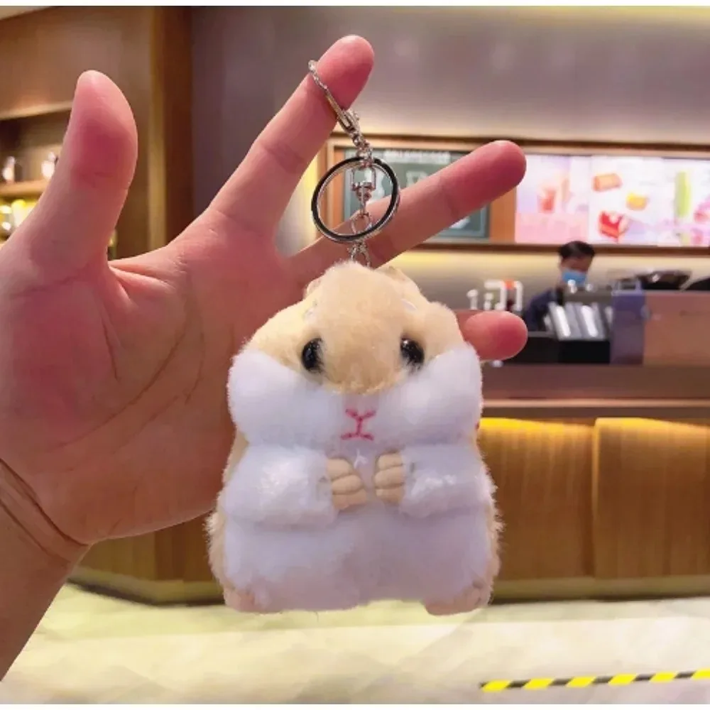 

10cm Plush Toys Animal Toys key chain Stuffed Hamster Pendant Kawaii Dolls Christmas Birthday Gifts Bag Doll Key Chain